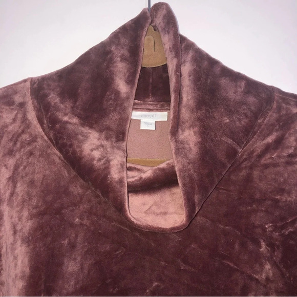 Purejill Sweater Tunic Velour L Cowl Neck Pinkish Purple Pullover Long Sleeves - Picture 4 of 9